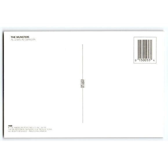 The Munsters Grandpa Al Lewis Postcard Chrome Continental Halloween Horror TV - Picture 2 of 2